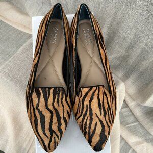 NEW ALFANI STEP ‘N FLEX WOMENS POEECH CALF HAIR LOAFERS FLATS  9.5M